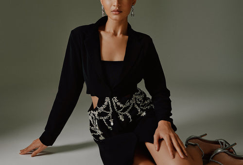 CHER CUTOUT BLAZER DRESS thesoireeofficial CHER CUTOUT BLAZER DRESS thesoireeofficial